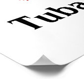 Poster I Love Tuba Red Heart of Music Notes (Coin)