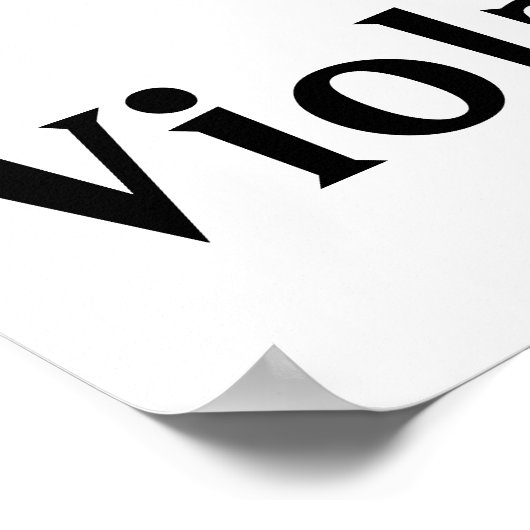 Poster I Love Viola Alto Clef Red Heart of Music Notes (Coin)