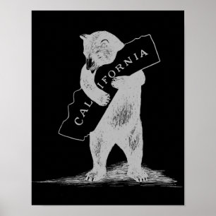 Poster I Love You California - Noir et Argent