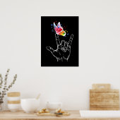 Poster I Love You Hand Sign Language Butterfly Autism (Cuisine)