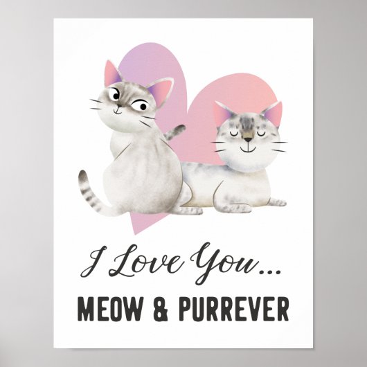 Poster I Love You Meow et Purrever Cat (Devant)