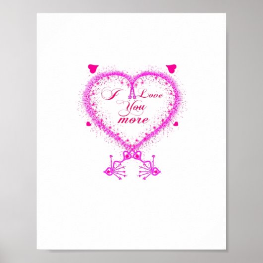 Poster I Love You More Classic Romantic Design  (Devant)