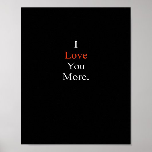 Poster I Love You More Minimal Design  (Devant)