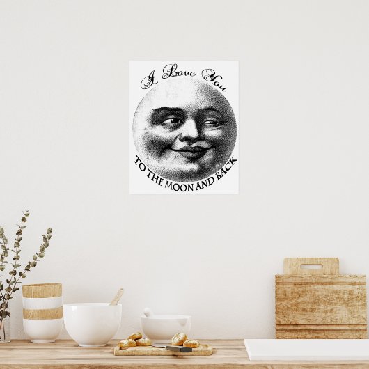 Poster I love you to the moon and back (Cuisine)
