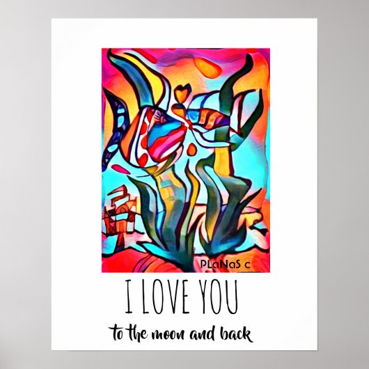 Poster I love you to the moon and back (Devant)
