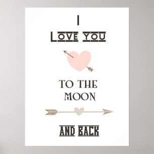 Poster I love you to the moon and back
