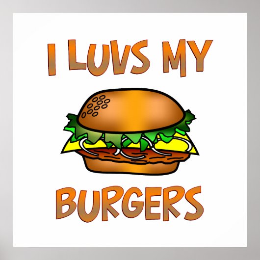 Poster I Luvs Burgers (Devant)