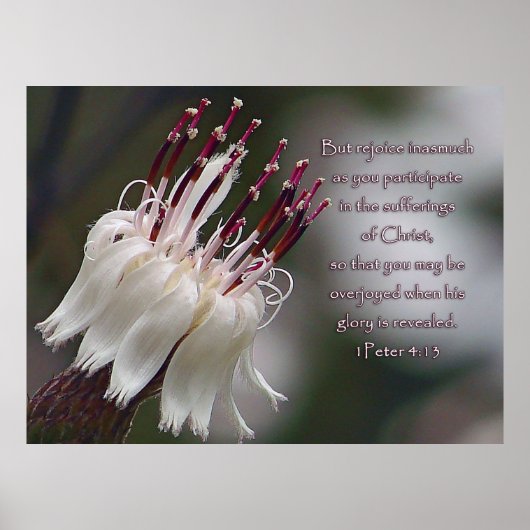 Poster I Pierre 4:13 Inspirationnel Floral (Devant)