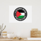 Poster I Stand with Palestine custom text and flag (Cuisine)