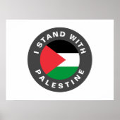 Poster I Stand with Palestine custom text and flag (Devant)