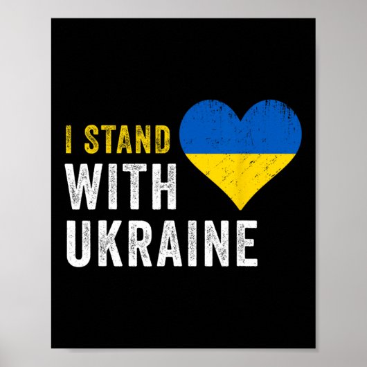 Poster I Stand With Ukraine Stop Putin Stop War Support U (Devant)