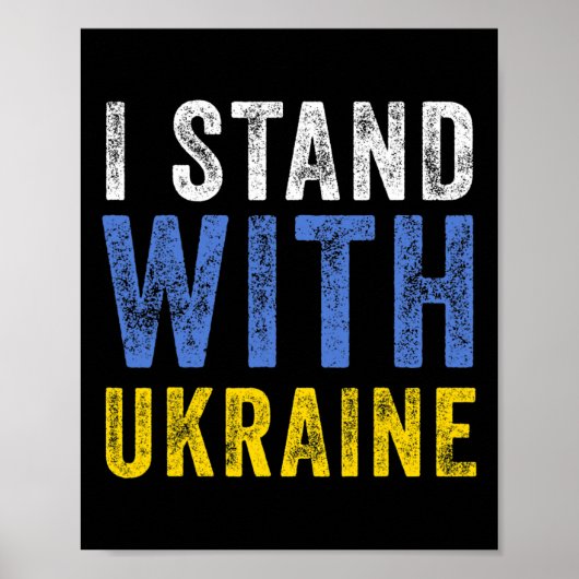 Poster I Stand With Ukraine Stop Putin Stop War Support U (Devant)