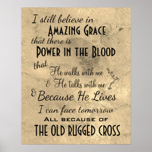 Poster I Still Believe in Amazing Grace: Hymn Quotes