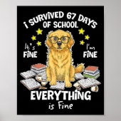 Poster I Survived 67 Days Of School Funny 67 Golden Retri (Devant)