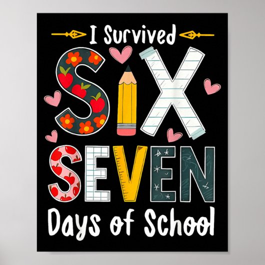 Poster I Survived 67 Days Of School Funny 67 Teachers Stu (Devant)