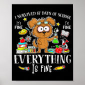 Poster I Survived 67 Days Of School Funny Dog Lover Scien (Devant)