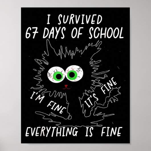 Poster I Survived 67 Days Of School Funny Six Seven (Devant)