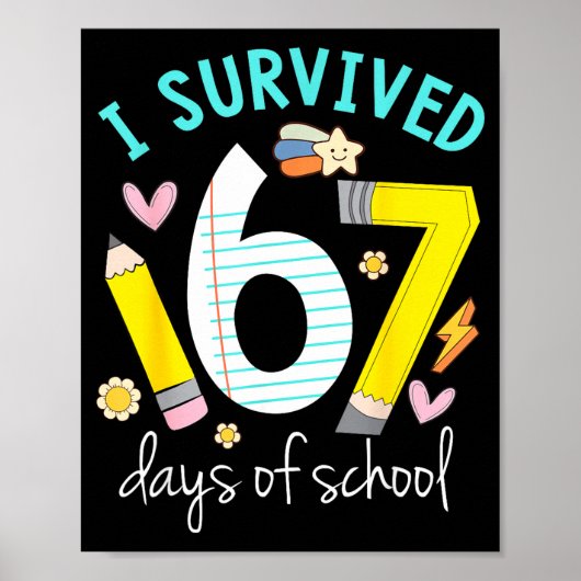 Poster I Survived 67 Days Of School Funny Six Seven 6 7 M (Devant)