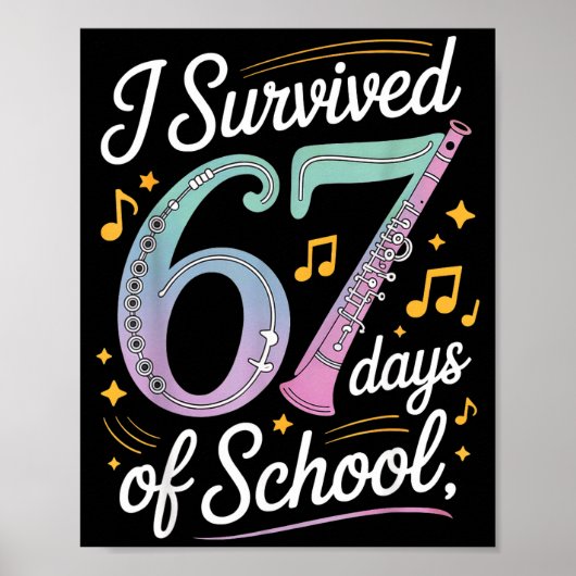 Poster I Survived 67 Days Of School - Teachers Students M (Devant)