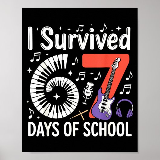 Poster I Survived 67 Days Of School - Teachers Students M (Devant)