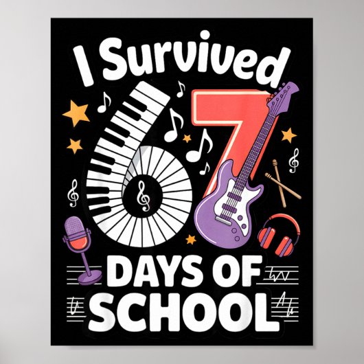 Poster I Survived 67 Days Of School - Teachers Students M (Devant)