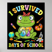 Poster I Survived Six Seven Days Of School Cute Frog Stud (Devant)