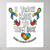 Poster I Teach Kids To Talk Back Speech Language (Devant)
