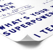 Poster I Teach Math What's Your Superpower ? (Coin)