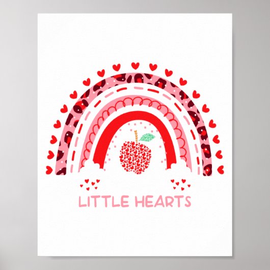 Poster I Teach The Sweetest Hearts Rainbow Teacher Valent (Devant)