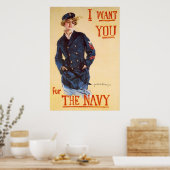 Poster I want you for the Navy (Cuisine)