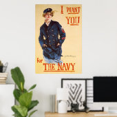 Poster I want you for the Navy (Bureau à domicile)
