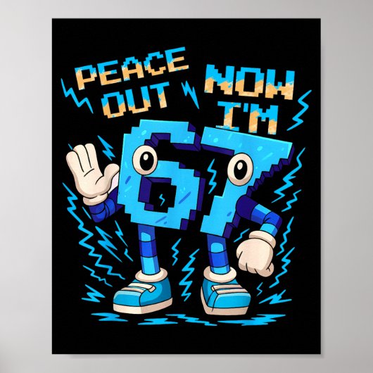 Poster I Was 6 Now I'm 7 Six Seven Brainrot 7 Year Old Bi (Devant)