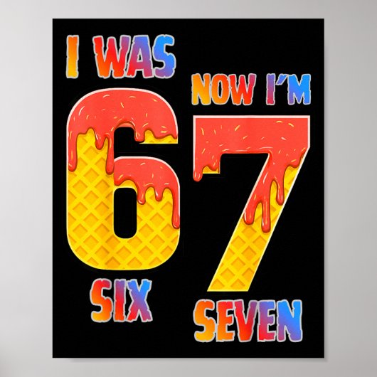 Poster I Was 6 Now I'm 7 Year Old 7th Birthday Boy 7 Year (Devant)