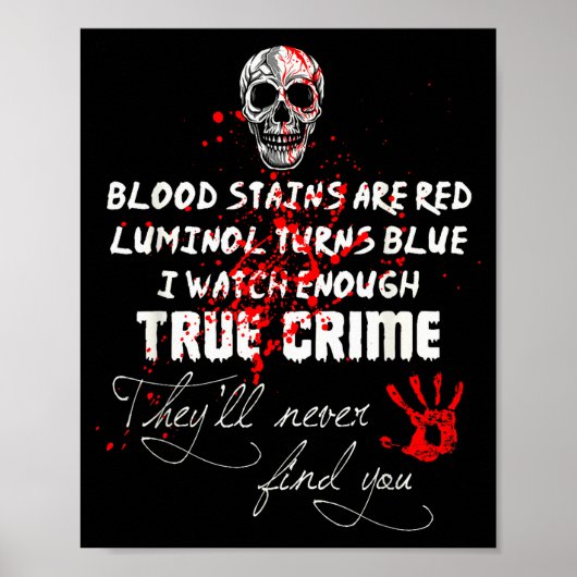 Poster I Watch Enough True Crime They'll Never Find You F (Devant)