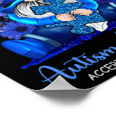 Poster I Wear Blue for Autism Aware Accept (Coin)