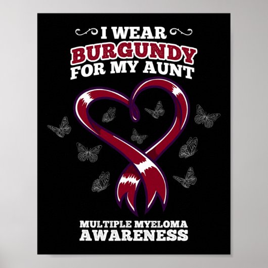 Poster I Wear Burgundy Aunt Multiple Myeloma Aware Bl (Devant)