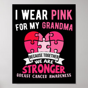 Poster I Wear Pink For My Grandma Elephant Breast Cancer