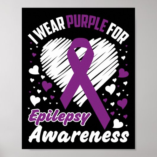 Poster I Wear Purple For Epilepsy Awareness (Devant)