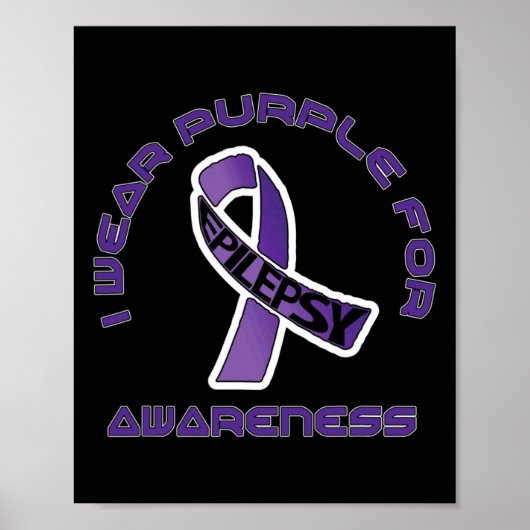 Poster I Wear Purple For Epilepsy Awareness November 1 (Devant)