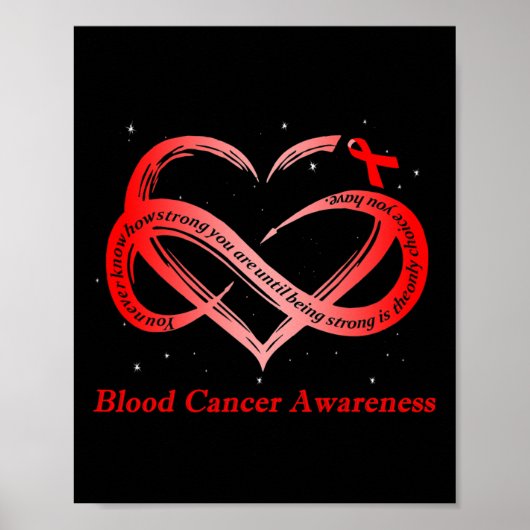 Poster I Wear Red For Blood Cancer Awareness Warrior  (Devant)