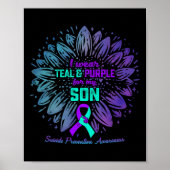 Poster I Wear Teal and Purple For My Papa Father Suicide  (Devant)