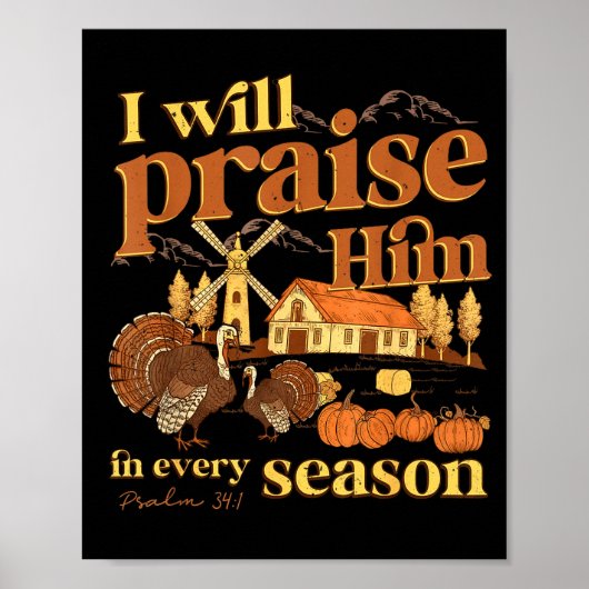 Poster I Will Praise Him In Many Season Christian Farm Fa (Devant)