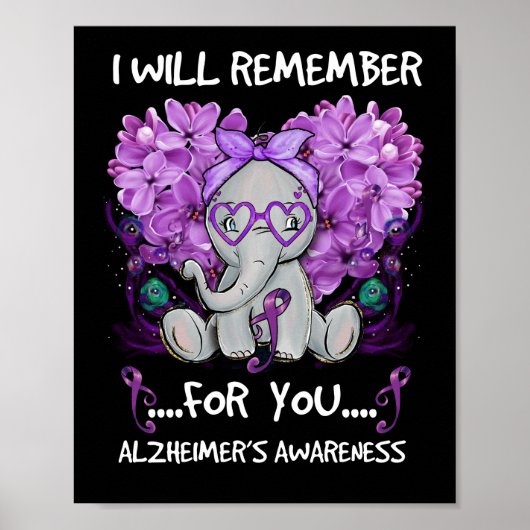 Poster I Will Remember For You Alzheimer's Awareness (Devant)