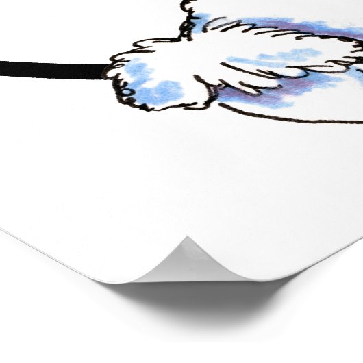 Poster IAAM de caniche standard blanc (Coin)