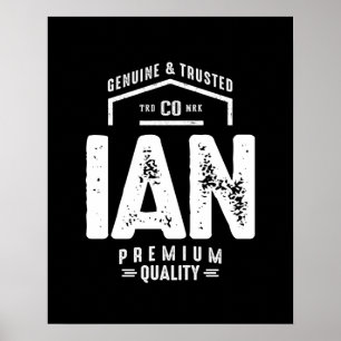 Poster Ian Nom personnalisé Cadeau Anniversaire