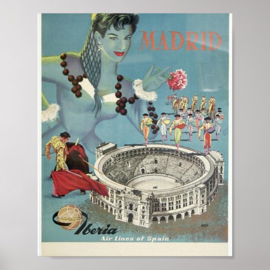 Poster Iberia Vintage « Madrid " (Devant)