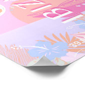 Poster Ibiza, Espagne, Art Voyage, Art Preppy, Rose (Coin)