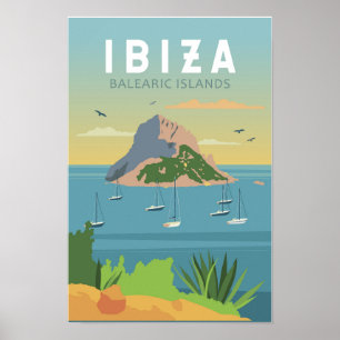 Poster Ibiza Espagne Voyage Art Vintage