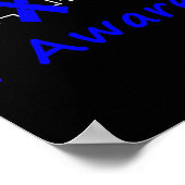 Poster Ibm Awareness Blue Ribbon Love Heartbeat Support Q (Coin)