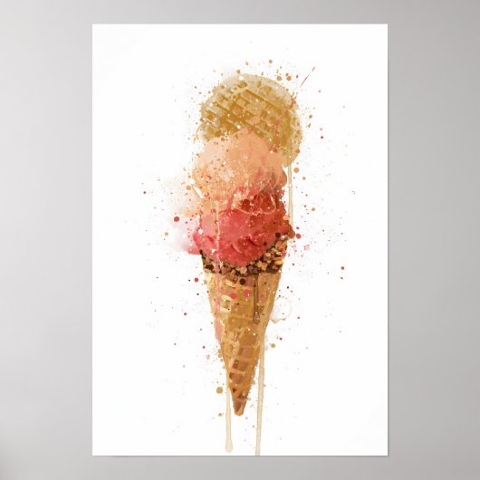 Poster Ice Cream Wall Art print Gelato (Devant)